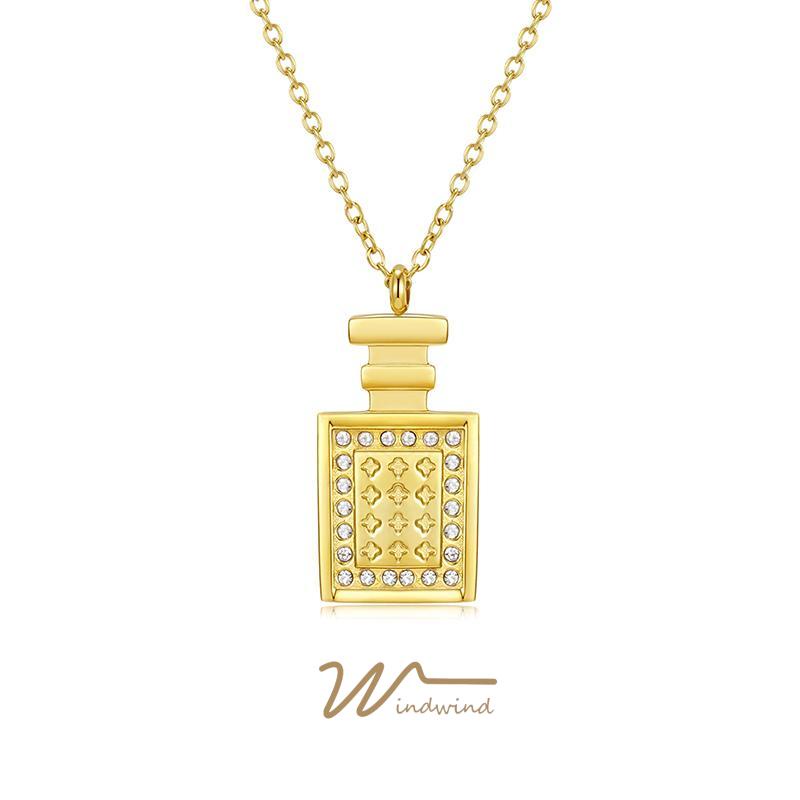 Vòng cổ Mạ Vàng 18K Mặt Hình Lọ Nước Hoa Không Gây Dị Ứng Cho Nữ