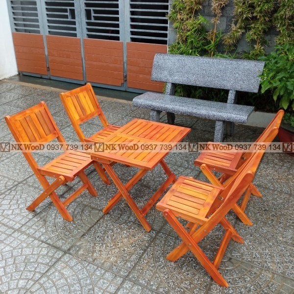 BỘ BÀN GHẾ XẾP GỖ