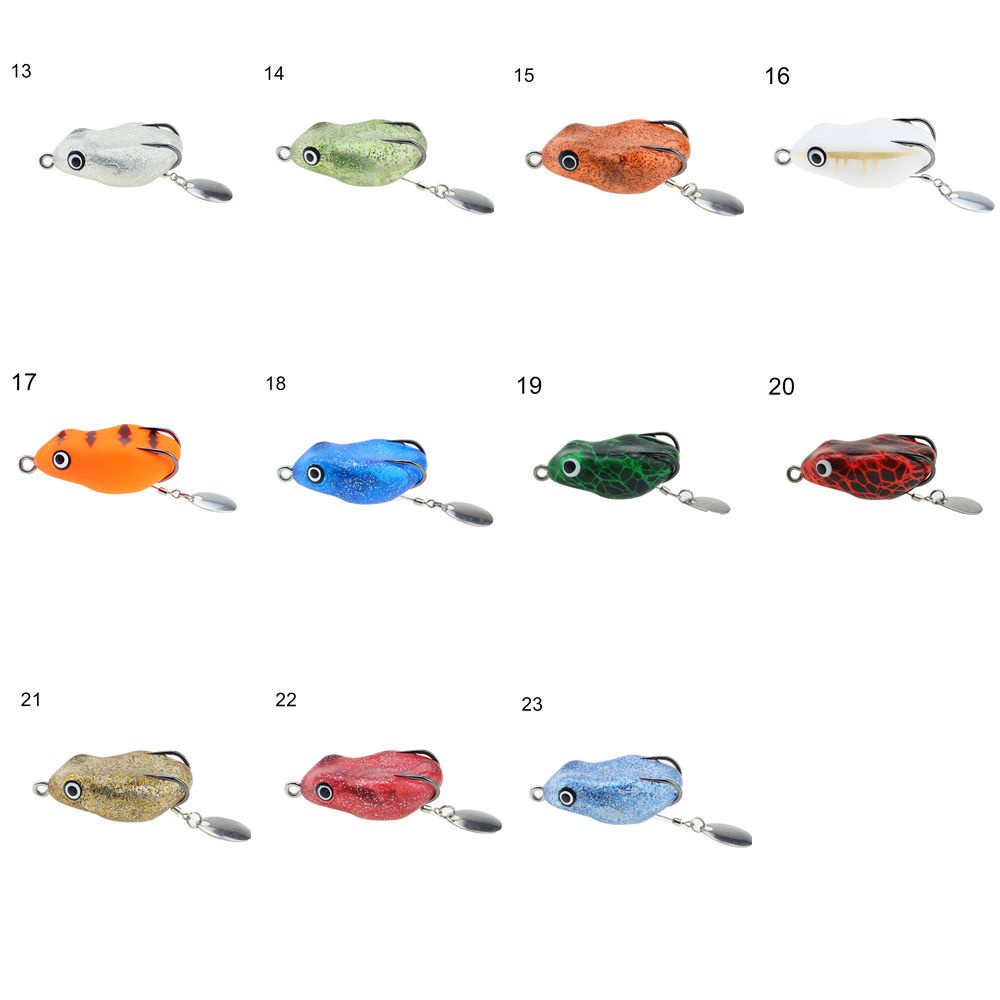 Mồi Câu Cá Giả Hình Ếch Nhiều Màu Có Móc Mềm Chuyên Dụng