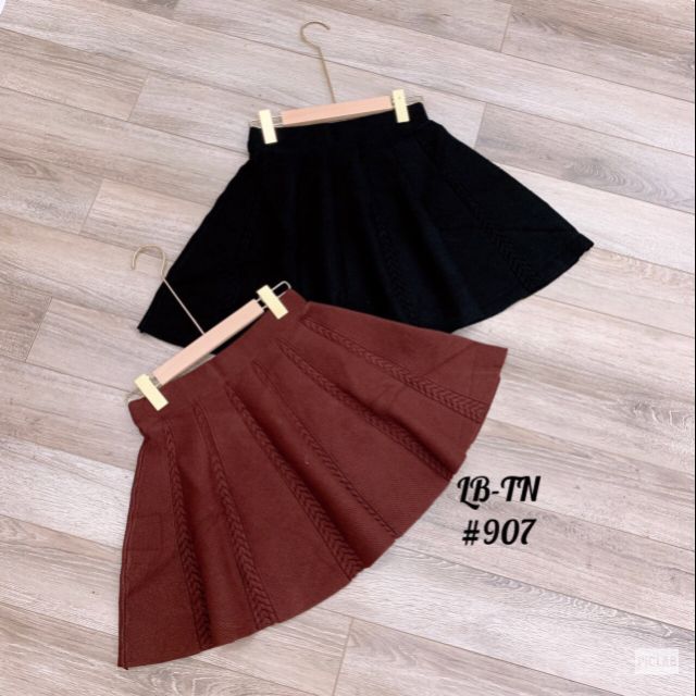 Chân váy len xòe đẹp( ảnh shop chụp)