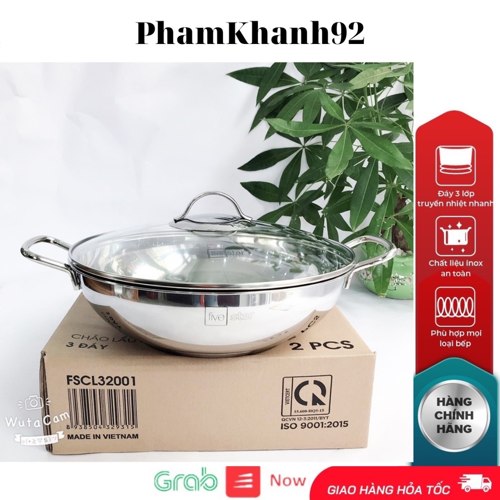 CHẢO LẨU INOX 3 ĐÁY CAO CẤP FIVESTAR