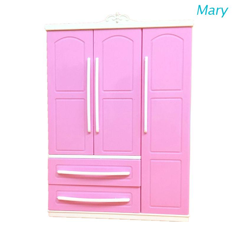 Bộ đồ chơi tủ quần áo màu hồng hiện đại kèm gương trang điểm cho bé gái