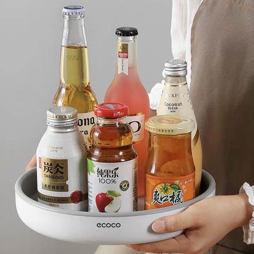 Kệ Đựng Mỹ Phẩm Nhà Tắm ECOCO Thiết Kế Xoay 360 Độ, Kệ Đựng Gia Vị Nhà Bếp, Đĩa Xoay Tiện Lợi