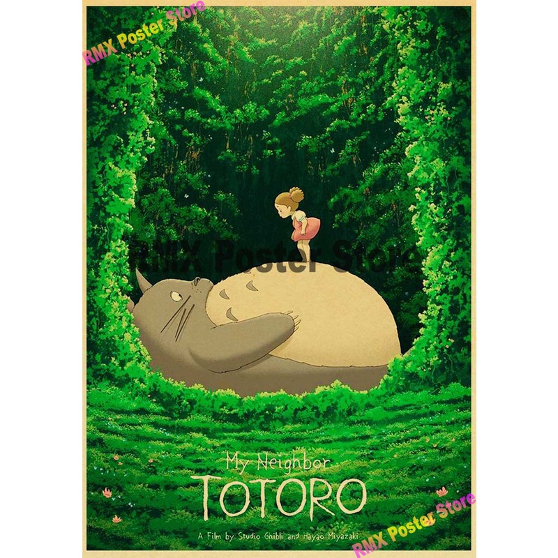 Poster Phim Hoạt Hình The Wind Rises / Totoro / Spirited Away / Howl Move Castle Trang Trí Phòng
