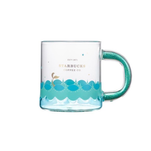 STARBUCKS Chai Nước Thủy Tinh 355ml Có Tay Cầm Lấp Lánh