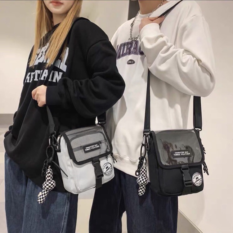 [ Rẻ vô địch ] Túi đeo chéo vải bố chống nước _ túi phối lưới