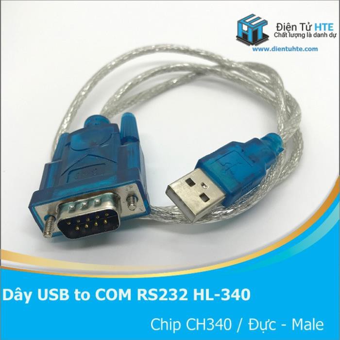 Dây chuyển đổi USB to COM RS232 HL-340 dùng chip CH340 (Female và Male)