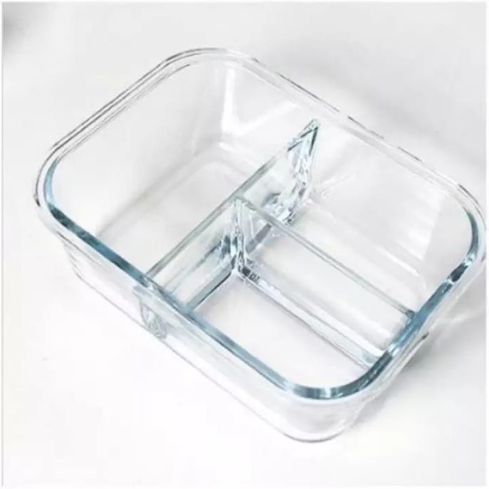 XẢ KHO - Hộp Thủy Tinh Chia Ngăn 1L - Chịu Nhiệt - 2 Ngăn - Chống Tràn - Hộp Đựng Thực Phẩm - Hộp Mang Cơm
