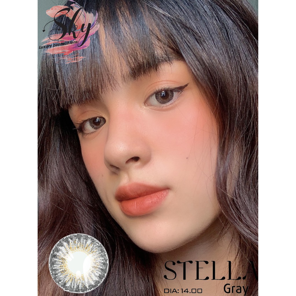 Kính áp tròng Sky Lens -Stella Gray 0-6 Độ-Made in Korea Chính Hãng Dia14.00