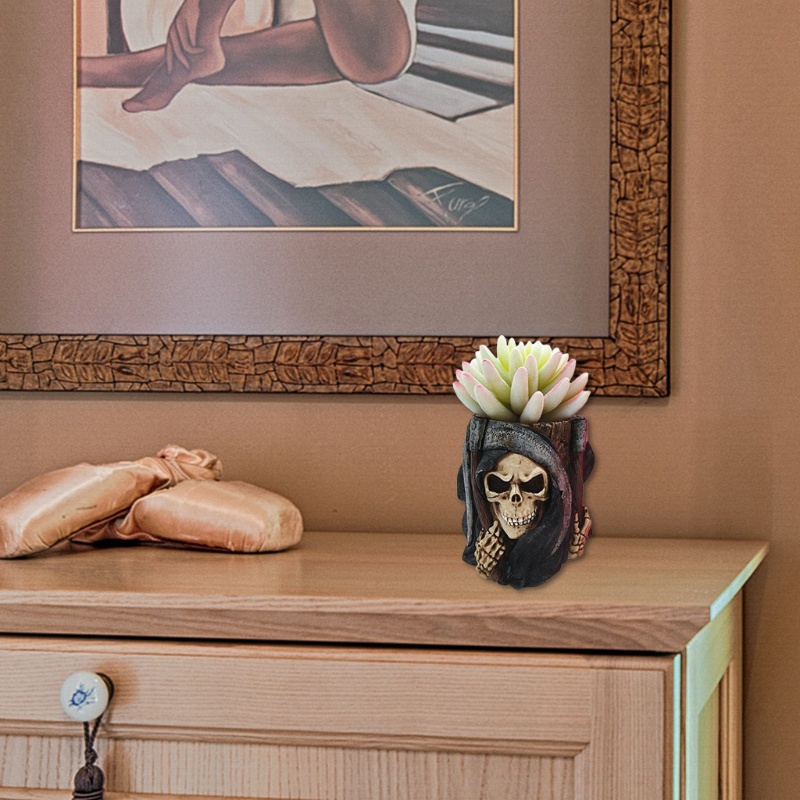 Khuôn Silicone Làm Chậu Hoa Thiết Kế Hình Đầu Lâu Độc Đáo