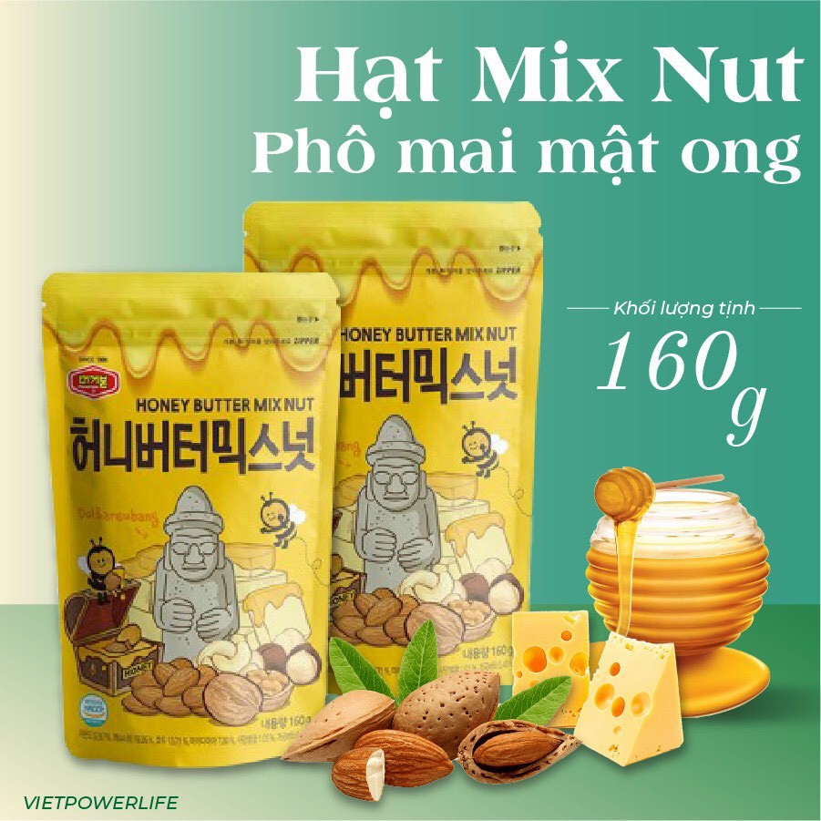 Hạnh nhân tẩm bơ mật ong / bắp / hạt tổng hợp mix nut muối hồng / phô mai mật ong Murgerbon gói 200g - Hàn Quốc | BigBuy360 - bigbuy360.vn