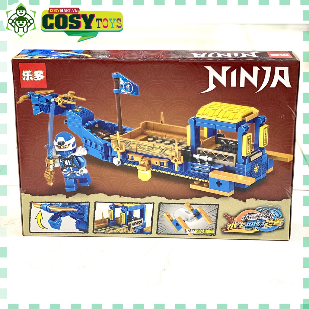 Đồ chơi lắp ghép xếp hình thuyền rồng chở chiến binh ninjago hơn 289 chi tiết