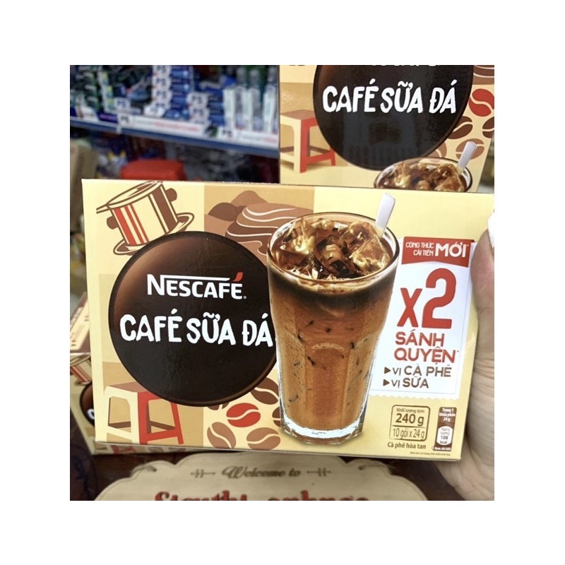 Cà Phê Sữa Đá Nescafe Hộp 240g (10 gói)