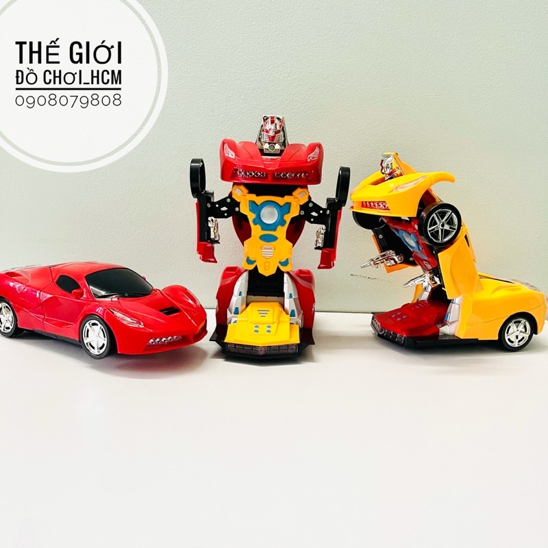 [Ô TÔ BIẾN HÌNH-XOAY] Đồ chơi xe ô tô biến hình robot có đèn nhạc khi chạy rất đẹp dành cho bé thích mô hình xe robot.