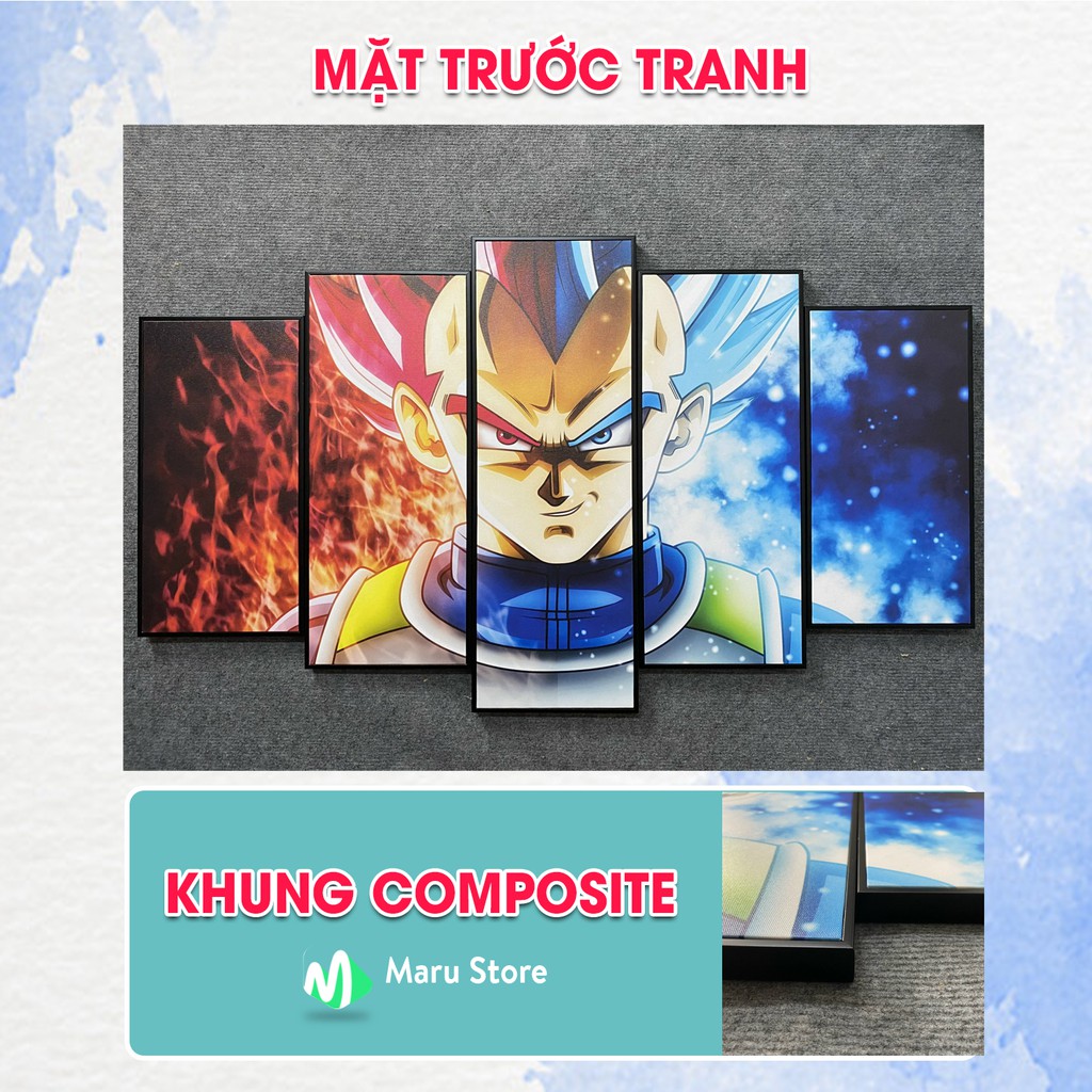 Tranh Canvas Goku Black vs Goku Blue Siêu cool Ngầu có khung Composite