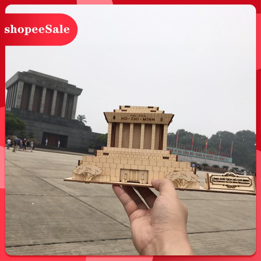 Đồ chơi lắp ráp gỗ 3D Mô hình Lăng Chủ tịch Hồ Chí Minh - Mô hình Lăng Bác - Tặng kèm đèn LED
