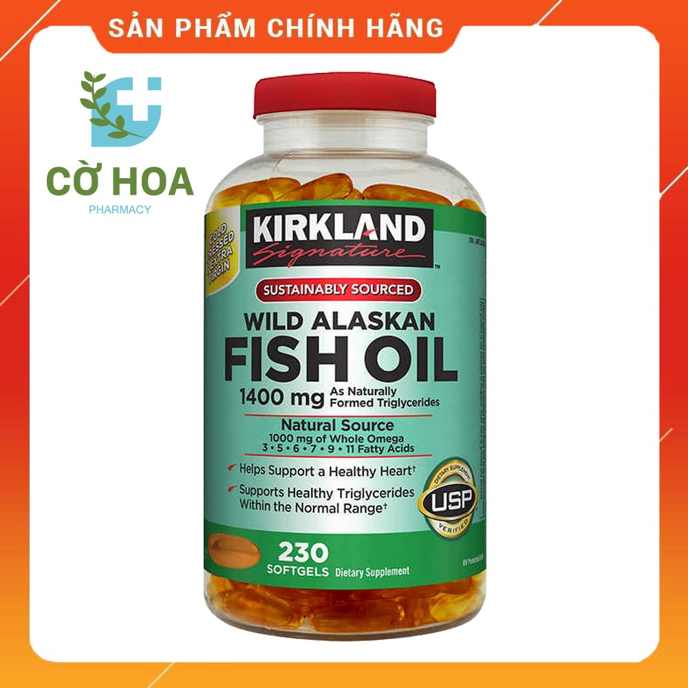 Dầu cá Omega tổng hợp Kirkland Signature Wild Alaskan Fish Oil 1400mg - Hộp 230 viên