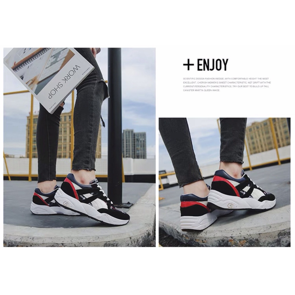 Freeship - Giày Thể Thao Nữ Độn Đế  dáng Sneaker Cá Tính