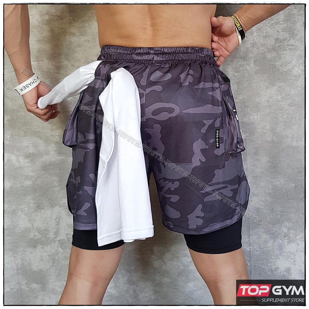 Thời Trang Nam Quần Quần thể thao Quần tập gym 2 lớp, Quần short tập gym