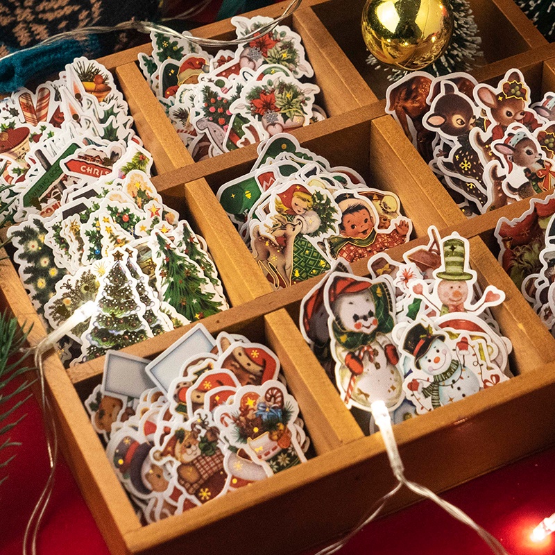 Set 30 Sticker Màu Đồng Dễ Thương Dùng Để Trang Trí Sổ Tay DIY
