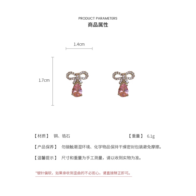 Set 4 khuyên tai DREJEW Sty 2 mạ bạc đính đá zircon hình giọt nước phong cách ngọt ngào thời trang