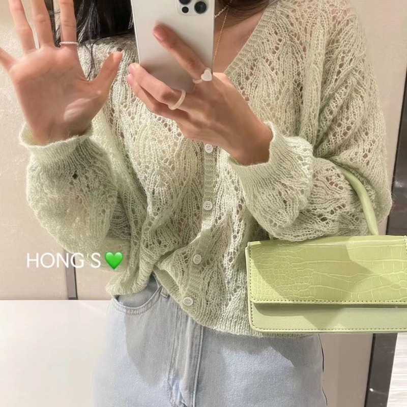 Áo Khoác Cardigan Dệt Kim Mỏng Dáng Rộng Chống Nắng Thời Trang Mùa Hè Mới Cho Nữ