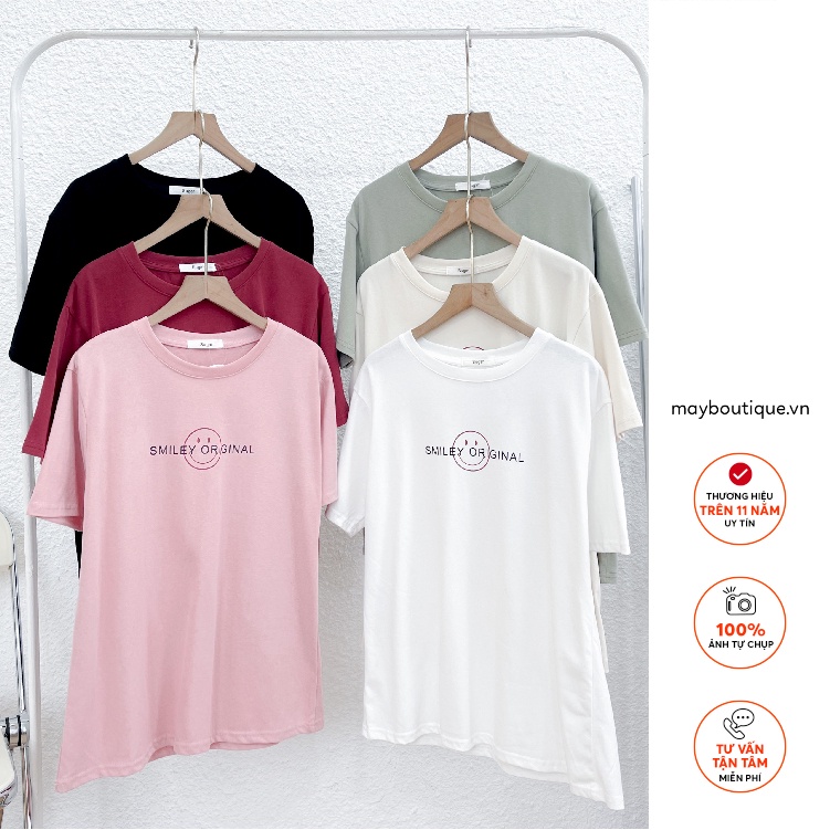 Áo thun nữ May Boutique Áo phông oversized in Smiley original ABS22A_101.0012