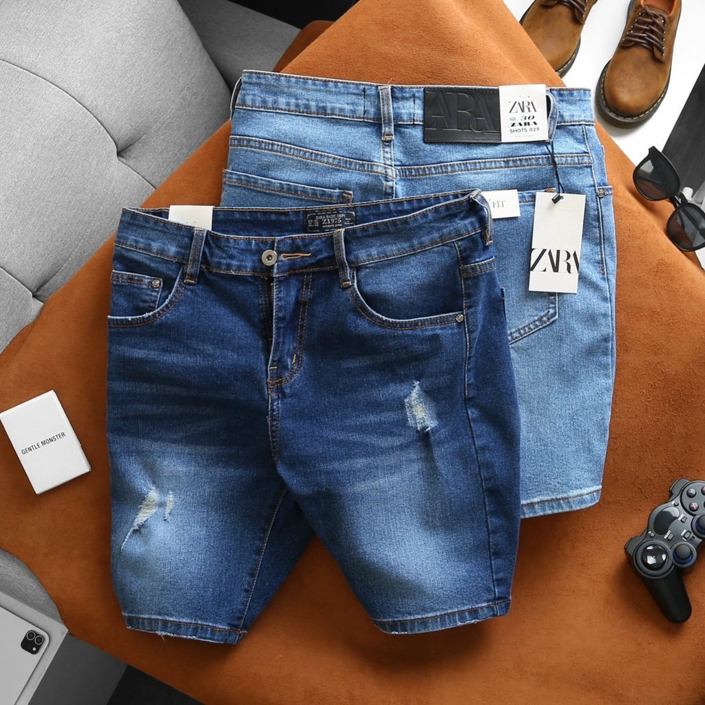 Quần short jean nam có 2 màu mẫu mới vải bò cao cấp siêu co giãn