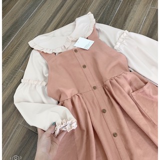 Set Áo Sơ mi mĩ yếm nhung