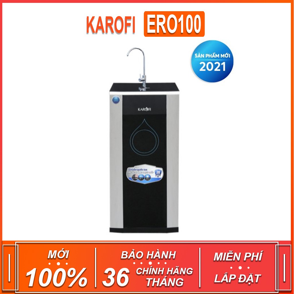 Máy lọc nước tinh khiết  KAROFI ERO100 , công suất lọc 20L/H ( Xuất sứ Việt Nam - Bảo hành 36 tháng )