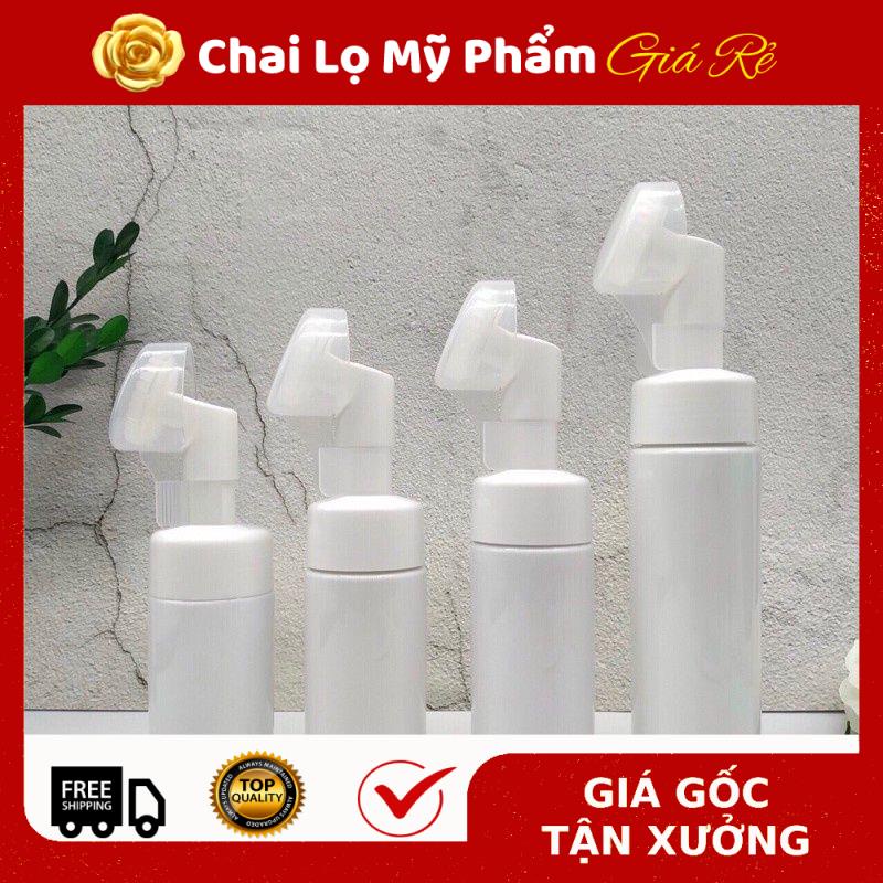 Chai Chiết Mĩ Phẩm ❤ RẺ VÔ ĐỊCH ❤ Chai Tạo Bọt Mát Xa Đầu Cọ Silicon 100ml, 150ml đựng sữa rửa mặt , phụ kiện du lịch