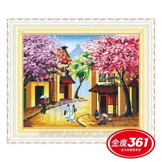 Tranh Thêu Chữ Thập 3D Góc Phố Cổ 53182 (KHÁCH TỰ THÊU) KT:50X40CM