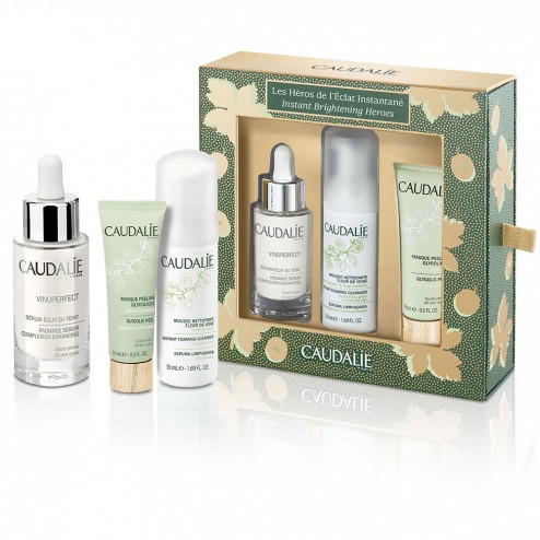 Caudalie Les Héros de l'Éclat Instantané - Set Dưỡng 3 Bước Làm Sáng Da Mờ Thâm