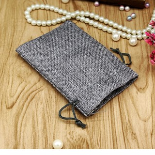 Túi vải bố nhỏ size 10x14cm có dây rút đựng hoa trà cà phê tiện lợi - midori