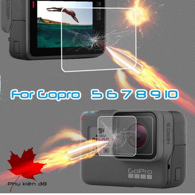 Dán bảo vệ ống kính Gopro 5 6 7 8 9 10 Trước và Sau