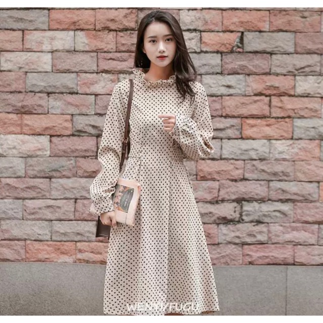 Đầm vintage chấm bi