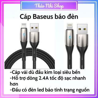 Cáp sạc nhanh Báo Đèn Baseus Horizontal, hỗ trợ sạc nhanh 2.4A, truyền dữ liệu tốc độ cao, chiều dài 1m