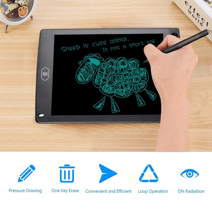 Bảng Viết Vẽ Điện Tử Nút Tự Xóa Thông Minh Màn LCD 8,5inch Cao Cấp
