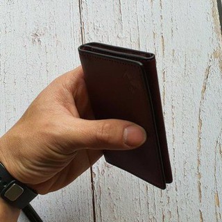 [Da thật] Ví Minimalism da bò thật - Nâu đất VD112