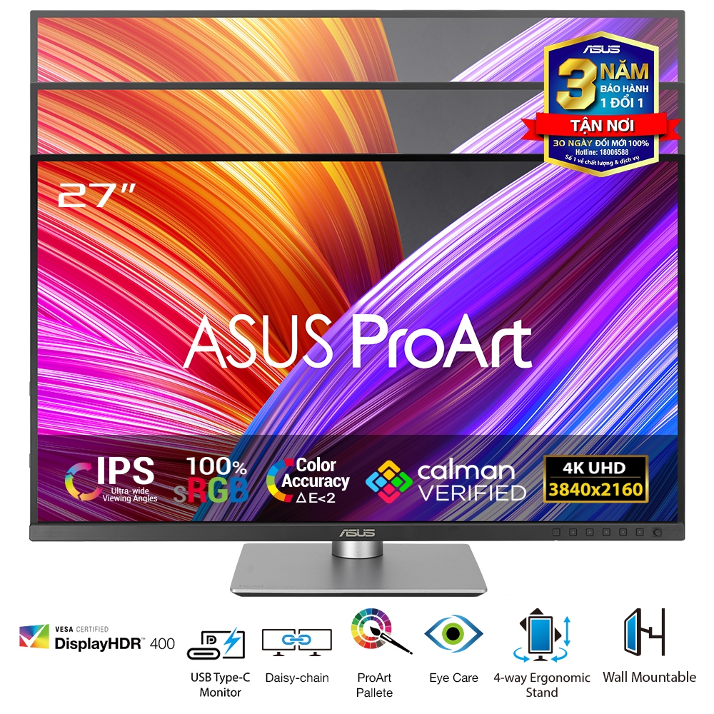 Màn Hình Chuyên Đồ Họa ASUS ProArt PA279CRV 27" 4K, IPS, USB-C PD 96W, 99% DCI-P3, 99% Adobe RGB