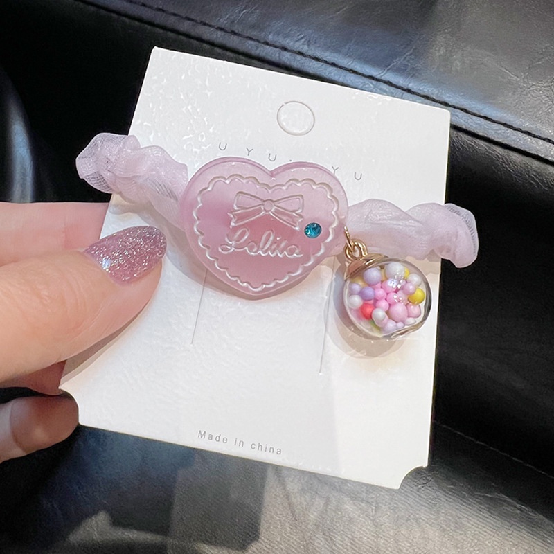 Dây Buộc Tóc Xếp Ly Màu Hồng Nhạt Ngọt Ngào Phong Cách Hàn Quốc Cho Nữ