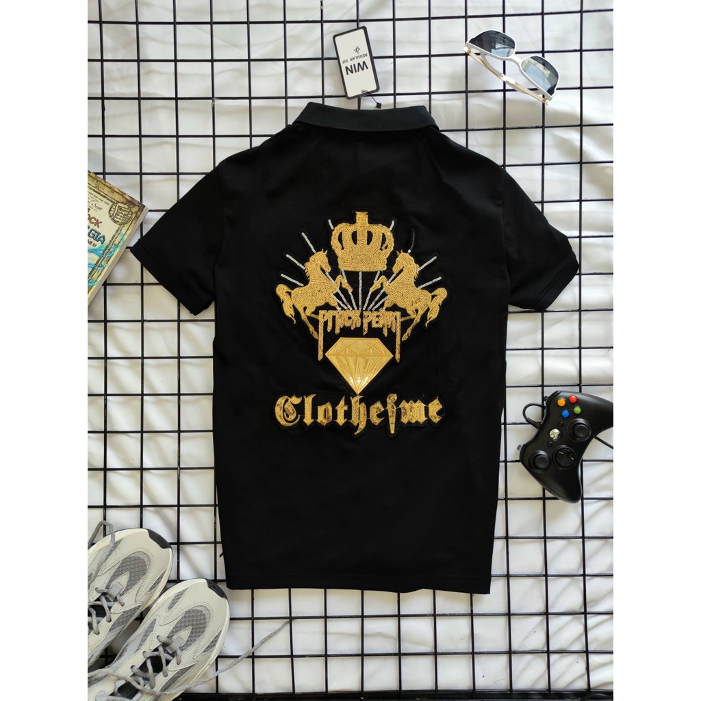 KT Store - Áo thun Nam Polo vải cotton cao cấp form ngắn tay thêu hoạ tiết Kim Sa sang trọng lịch lãm | BigBuy360 - bigbuy360.vn