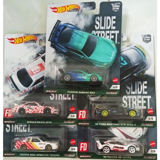 Xe mô hình Hot wheels car culture set of 5 slide street Nissan Subaru Ford