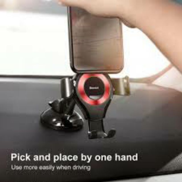 Giá để điện thoại trên ô tô Baseus Osculum Type Gravity Car Mount SUYL-XP01 (Hút chân không, Gắn Táp lô xe)