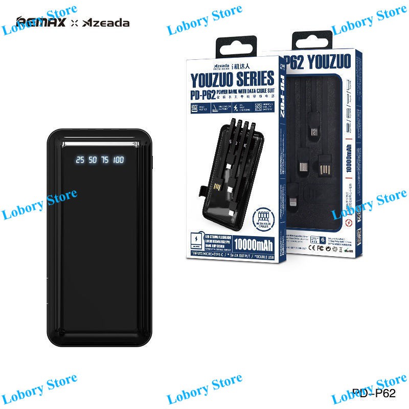 Sạc dự phòng PRODA Azeda Youzuo Series PD-P62 10.000mAh 4 sạc nhanh 2A