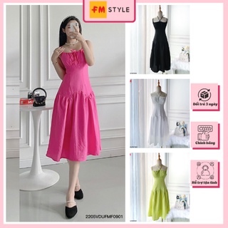 Váy 2 dây dáng dài| đầm rút dây ngực có chiết eo xinh| Fmstyle DN 205090015