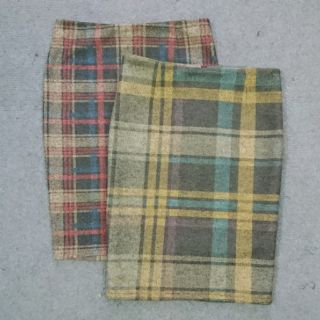 Chân váy bút chì dạ kẻ