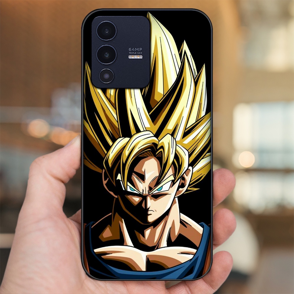Ốp lưng Vivo V23 5G viền đen in hình Goku Dragon Ball