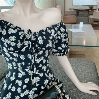 [Thanh Lý] D04 - ĐẦM HOA CÚC CỔ RỘNG