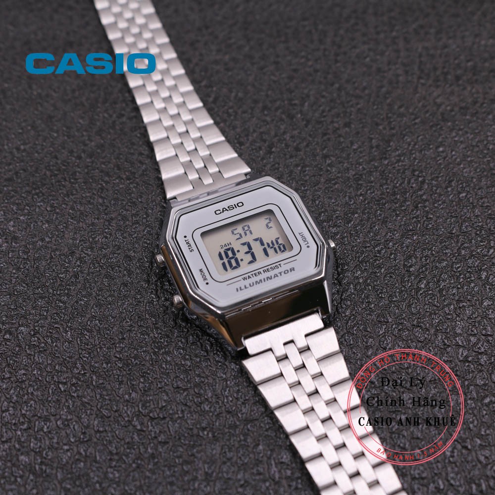 Đồng hồ điện tử nữ Casio Vintage LA680WA-7DF dây kim loại